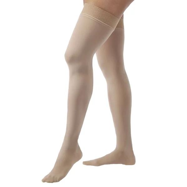 Jobst - Opaque, 15-20 mmHg, Thigh High Closed Toe-Large- Espresso