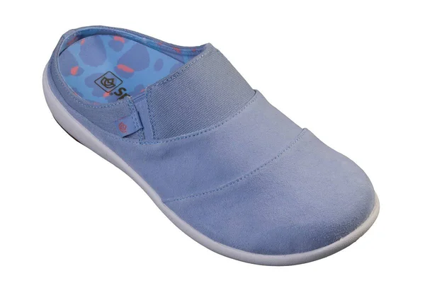 Spenco Orthotic Layered Siesta Mules - NuevoBokeh, Size 7-1/2 Medium, Blue Fog