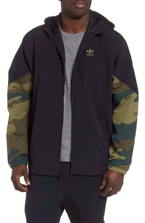 Adidas Men's Originals Camo Windbreaker - Black