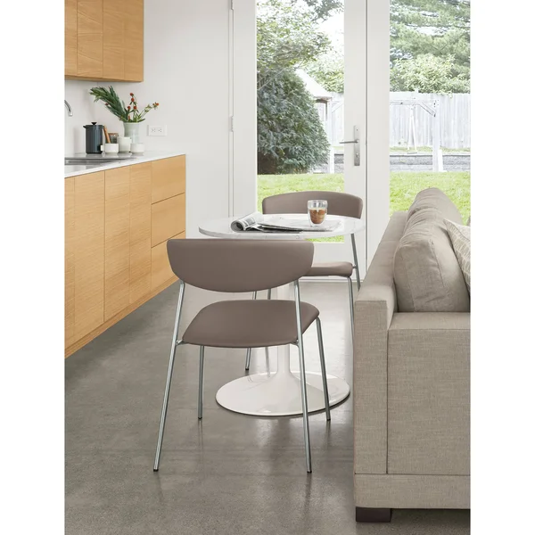 Room & Board - Modern Aria 27 Diameter Round Table, Maple Top w/ Stainless Steel Frame Base