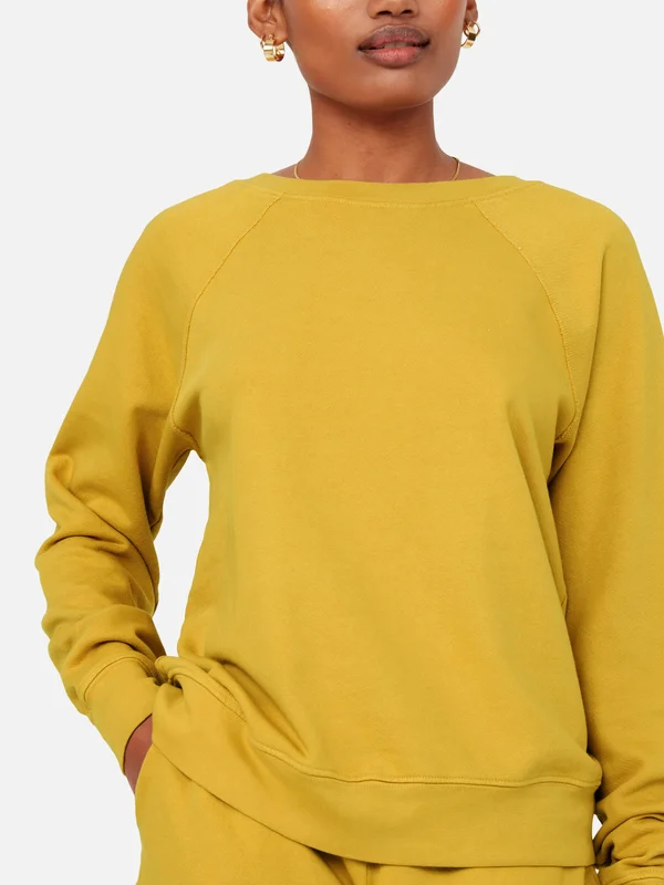 Organic Terry Raglan Sweatshirt Saffron, S