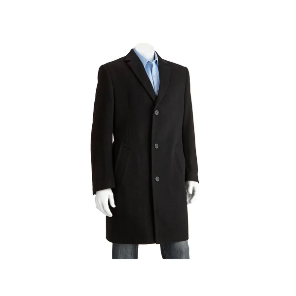 Men's Jean-Paul Germain Classic-Fit Jeffery 38-in. Wool-Blend Top Coat - Size: 54 Long, Black