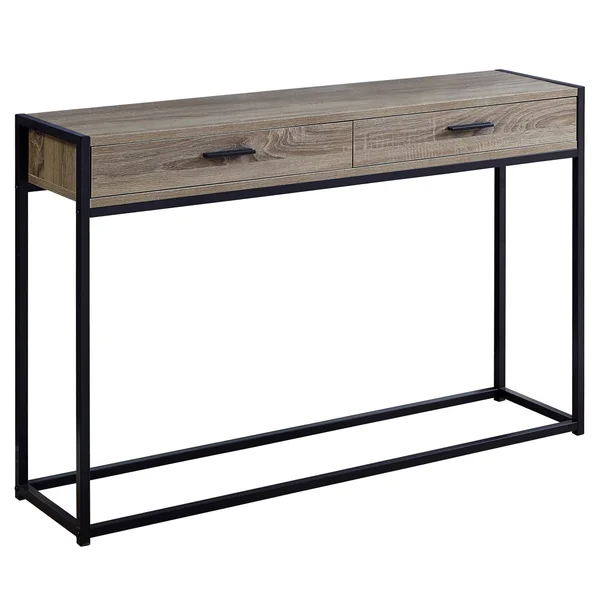 Dark Taupe Black Hall Console 48nch Accent Table - Wood
