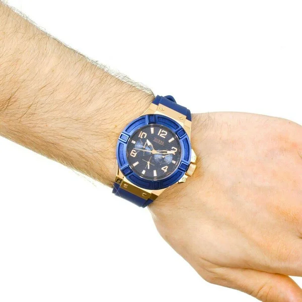 Guess Men's Rigor Blue Dial Watch - W0247G3