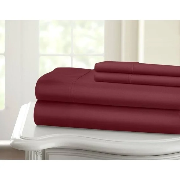 Gracewood Hollow Chavda 1200 TC Deep-Pocket Luxury Solid Cotton Bed Sheet Set - Queen - Silver