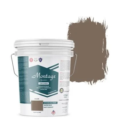 Montage Signature Interior/Exterior Eco-Friendly Paint, Riverstone - Low Sheen, 5 Gallon