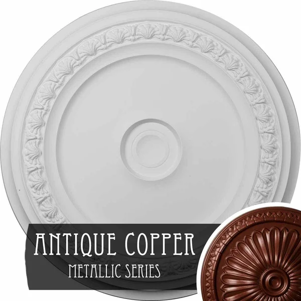 31 1/8x22OD x 1 1/2x22P Carlsbad Ceiling Medallion (Fits Canopies Up to 5 1/2x22), Hand-Painted Flash Blue