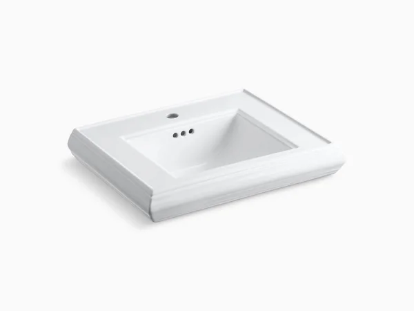 KOHLER K-2239-1-0 Memoirs Pedestal Bathroom Sink Basin with Single Faucet Hole, White