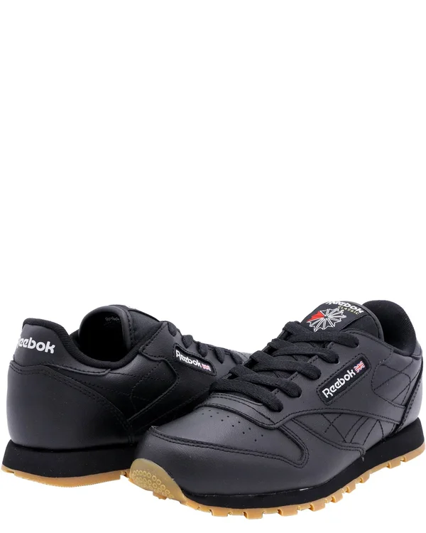 Reebok Classic Leather Black/Gum Preschool Kids& Shoes, Size: 1.5