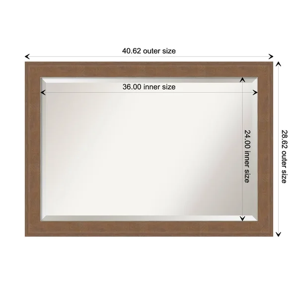 Amanti Art Alta Brown Framed Bathroom Vanity Wall Mirror - 20x24