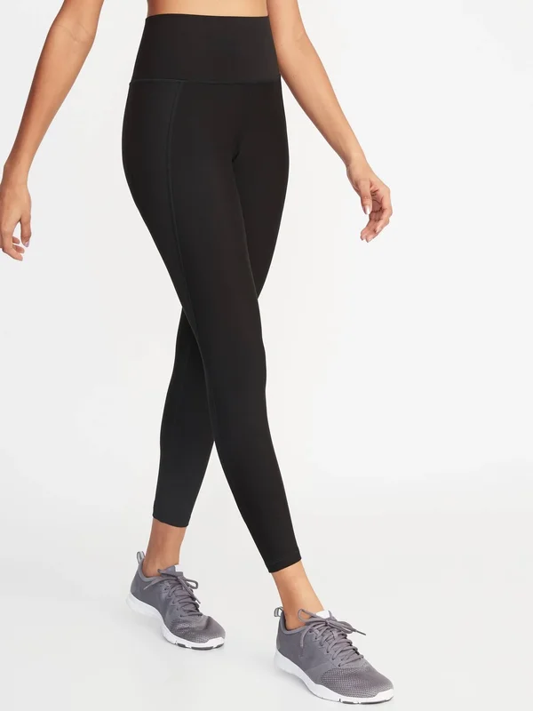 Old Navy Women's High-Waisted Elevate Built-in Sculpt 7/8-Length Compression Leggings - Black Jack - Petite Size S