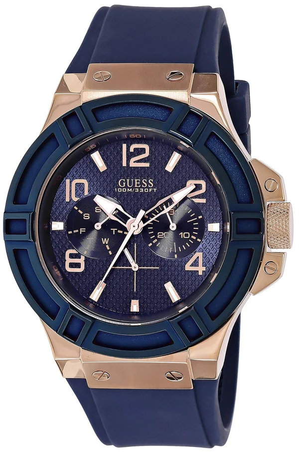 Guess Men's Rigor Blue Dial Watch - W0247G3