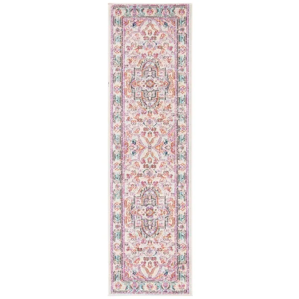 Safavieh Madison Edwyna Distressed Area Rug, Beige/Fuchsia, 6&7 inch x 6&7 inch Square
