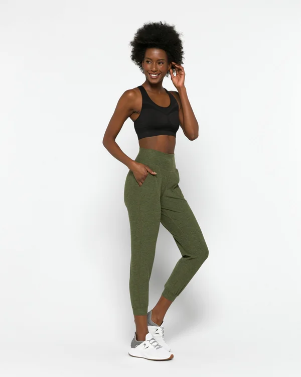Spacedye Midi Jogger, Beyond Yoga Eden Green Heather, Xs