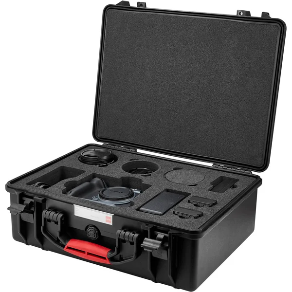 HPRC 2500 Resin Hard Case with Foam for Fujifilm Gfx100, Black with Red Handle GFX100-2500-01