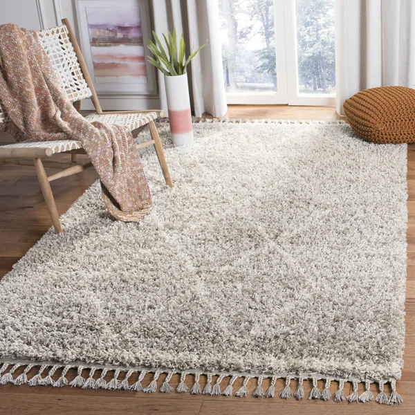 Safavieh Pro Lux Shag PLX435F 5&0x22 x 8&0x22 Grey, Cream Area Rug