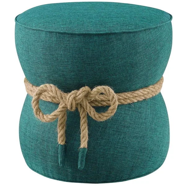 Contemporary Upholstered Living Room Ottoman - Teal
