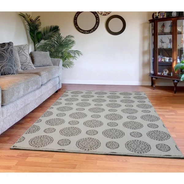 Garland Rug Memento Area Rug - 5 ft. x 7 ft, Silver/Cinder Gray