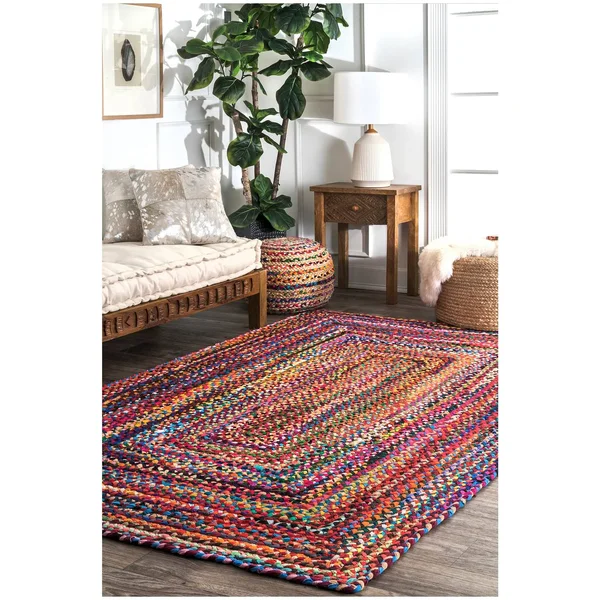 nuLOOM Hand Braided Tammara MGNM04A Multi 5& x 8& Oval Area Rug