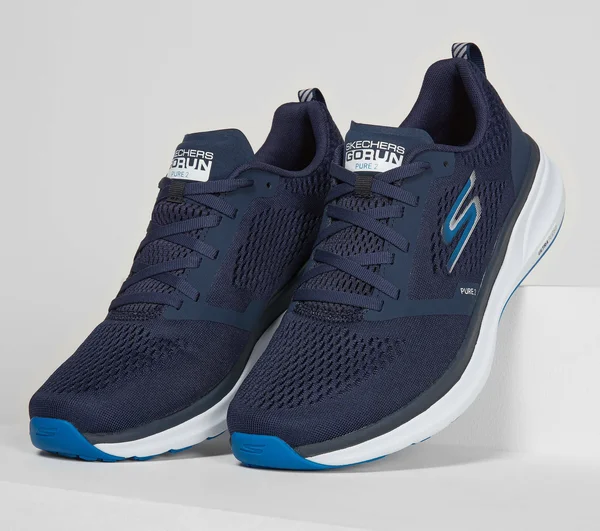Skechers Men's GOrun Pure 2 Running Shoes - Navy, Blue, 8.5