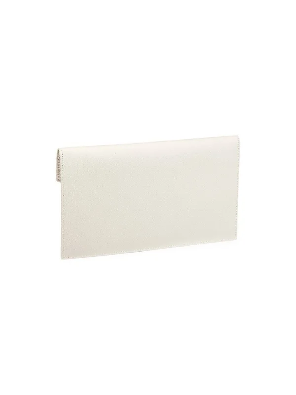 Saint Laurent Women's Medium Uptown Leather Clutch - Bianco Crema