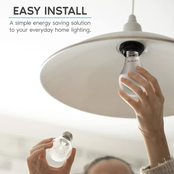 Luxrite A19 LED Bulb 75W Equivalent, 1100 Lumens, 3000K Warm White, Dimmable, 11W, Enclosed Fixture Rated, Energy Star, E26 Base