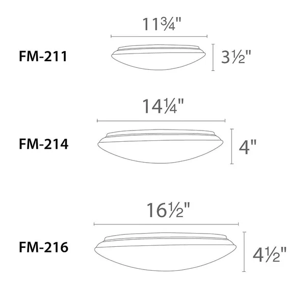 WAC Lighting FM-211-27-WT Contemporary Glo LED Ceiling Flush Mount Light White