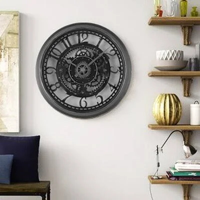 Markieff Industrial Gear 12x22 Wall Clock 17 Stories