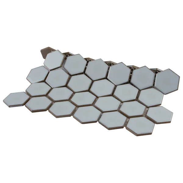 SomerTile FPLH2X40 Hudson Due Hex 2 in. Silk White 11 in. x 12 in. Porcelain Mosaic Tile - 10