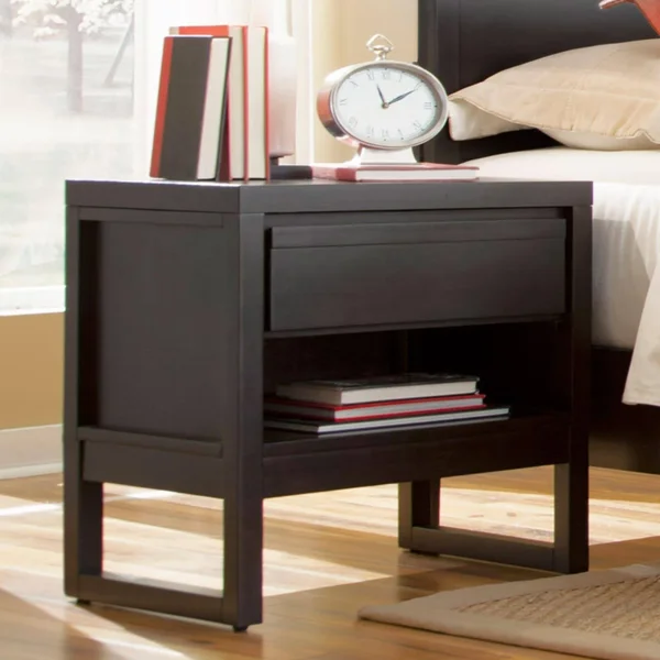 Progressive Furniture Athena Nightstand in Dark Chocolate - Progressive Furniture P109-43