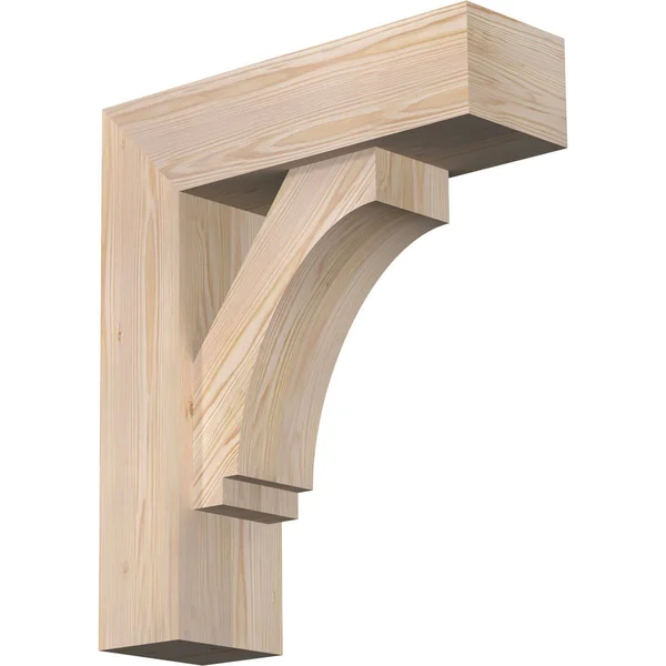 Ekena Millwork 1462975 7 1/2x22W x 24x22D x 28x22H Imperial Block Smooth Bracket w/ Offset Brace, Douglas Fir