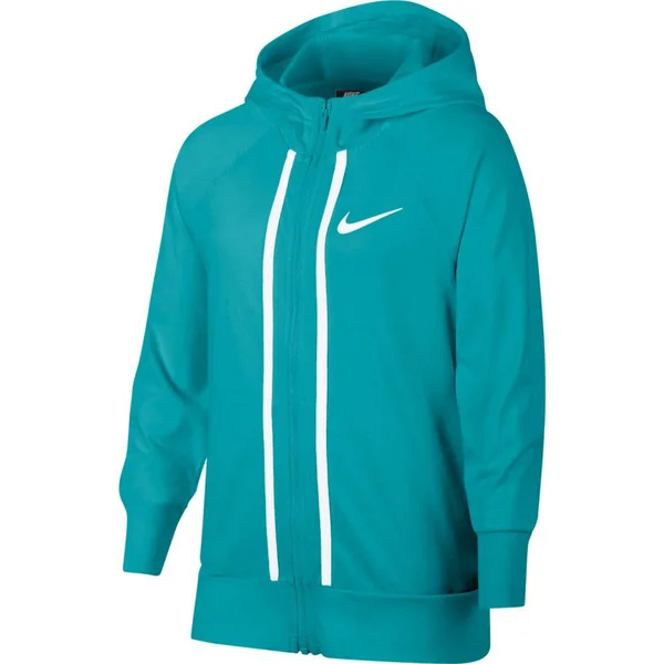 Nike Girls& Sportswear Jersey Full-Zip Hoodie - XS, Blue