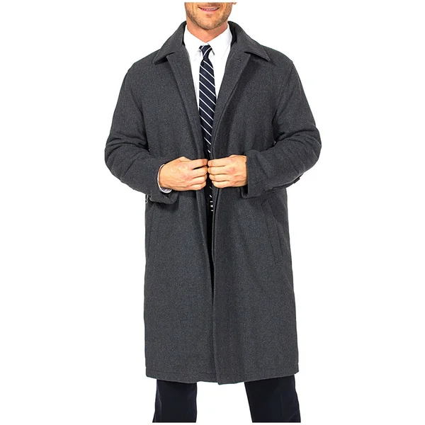 Alpine Swiss Mens Zach Wool Blend Knee-Length Trench Coat Gray XL
