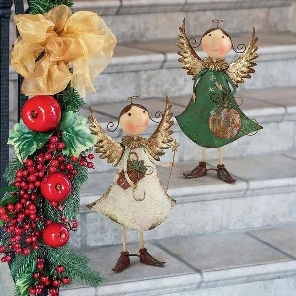 Design Toscano Holiday Helper Metal Angel Statue Collection - Clara