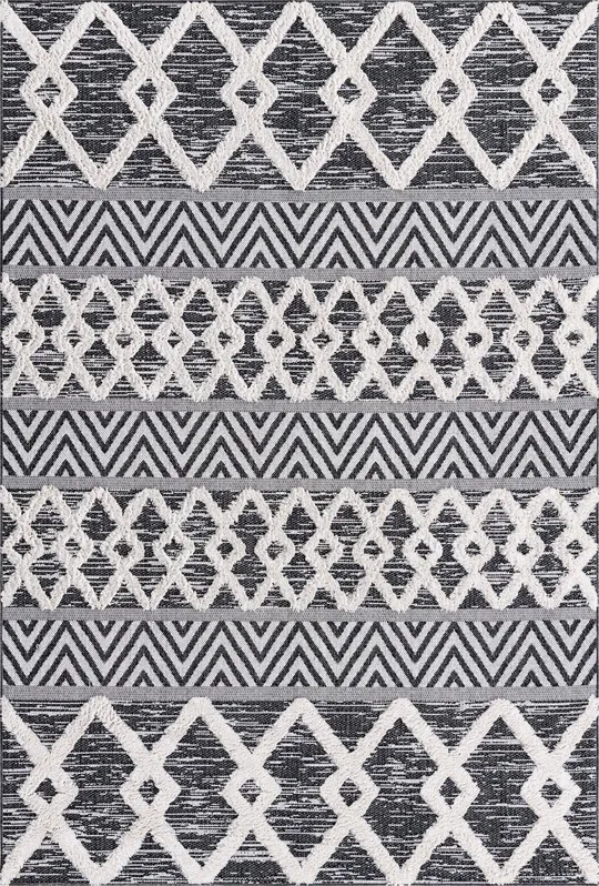 Sabrina Soto Casa Area Rug or Runner, Size: 5& 3 x 8& 0, Black