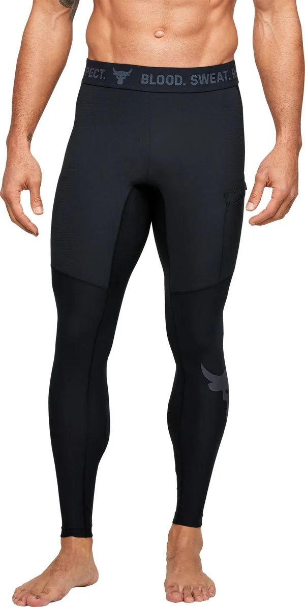 Under Armour Men's Project Rock Compression Leggings - Size: XXL, Black
