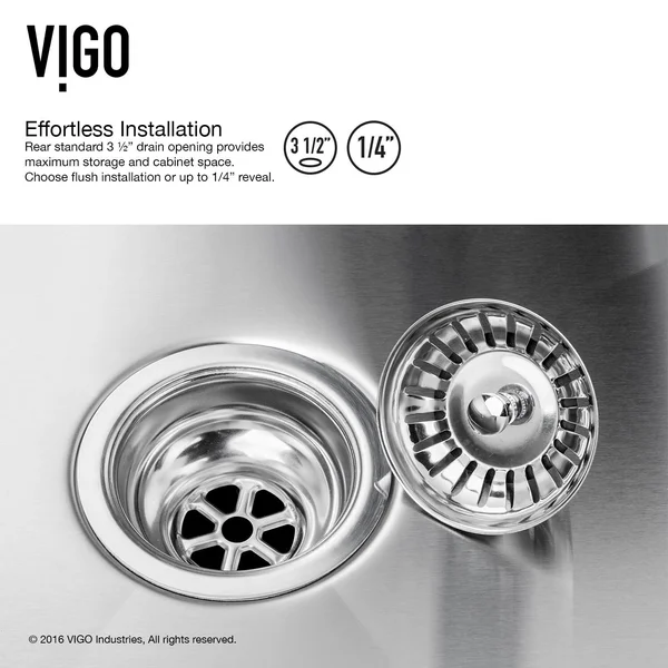 VIGO 33-inch Farmhouse Stainless Steel Kitchen Sink, Two Grids and Two Strainers