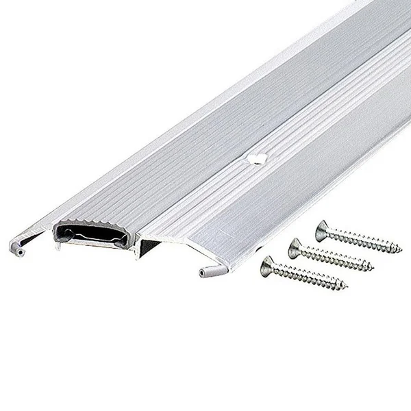 M-D Building Products Deluxe Low 3-3/4 in. x 46 in. Aluminum Threshold with Vinyl Seal - Gray