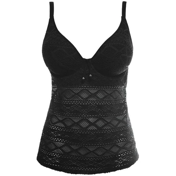 Freya Sundance Padded Tankini Top Black 34F