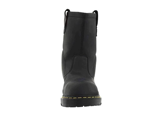 Dr. Martens, Icon 2295 Greasy Leather Steel Toe Work Boots in Black, Size M 6/W 7