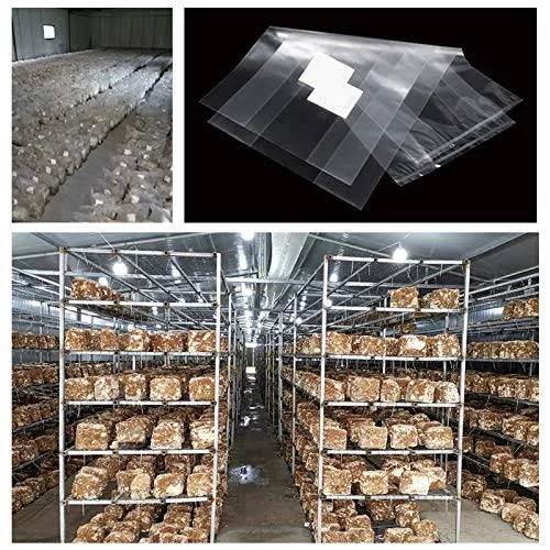 Amazing-us Mushroom Growing Bags/Farm-Mushroom Spawn 0.2 Micron Filter, 3 Mil Polypropylene, Size 5x22 x 5x22 x 19