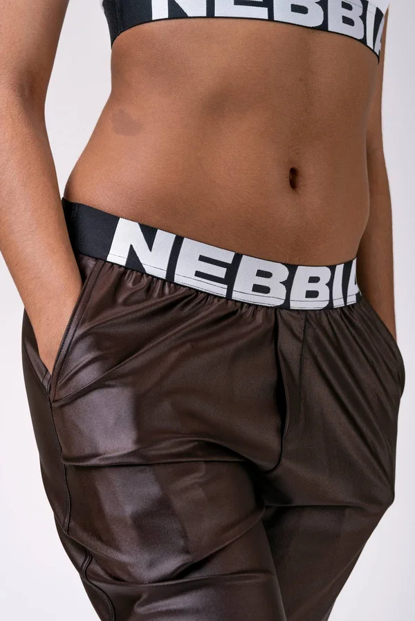Nebbia Sports Drop Crotch Pants 529 Brown, L