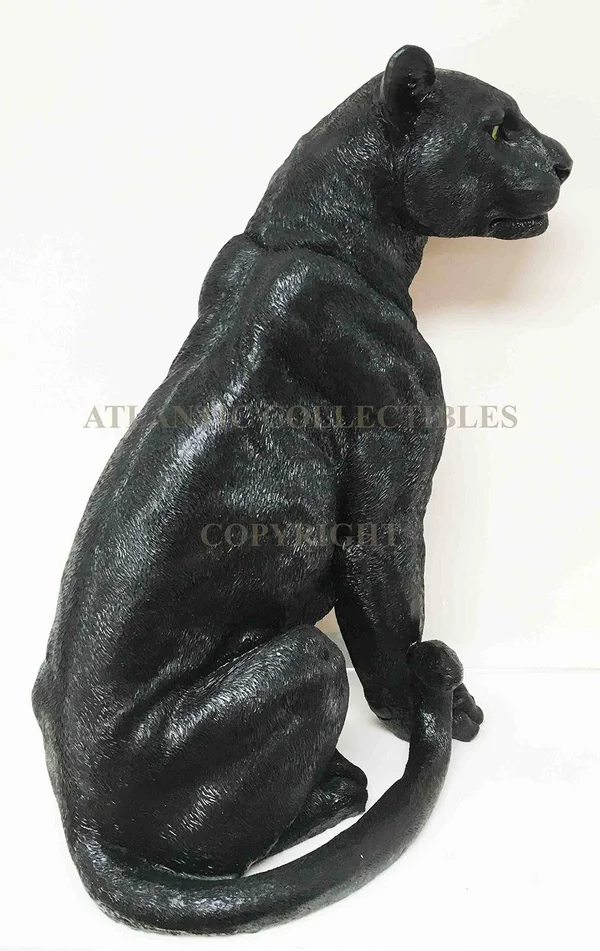 Ebros Gift Large Black Panther Statue 20.5x22 Tall wildlife Black Jaguar Ghost Forest Hunter Sculpture Home and Garden Patio Dec