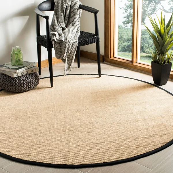 Safavieh NF131A Natural Fiber Beige, Black Area Rug - 8& x 10&