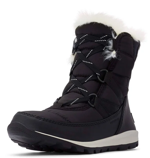 Sorel Youth Whitney Short Lace Boot - 3 - Black, Sea Salt