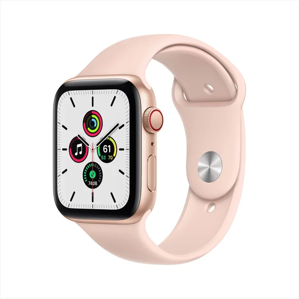 Apple Watch SE - 40mm - GPS + Cellular - Gold Aluminum Case - Pink Sand Sports Band