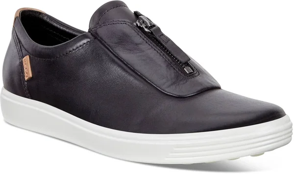 Women's Ecco Soft 7 Zip II Sneaker, Size: 36, Black