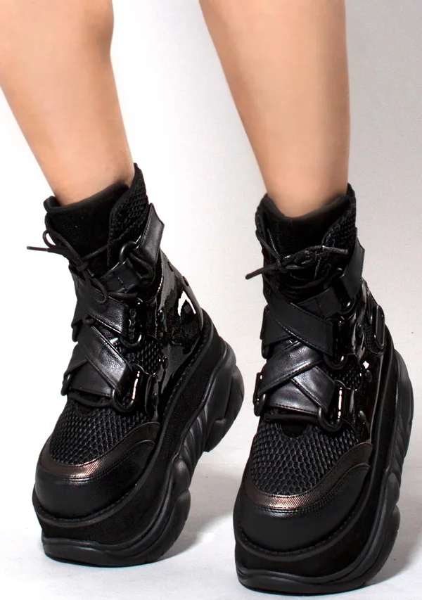Demonia - Unisex NEPTUNE-126 Boots Black Vegan, Size-10