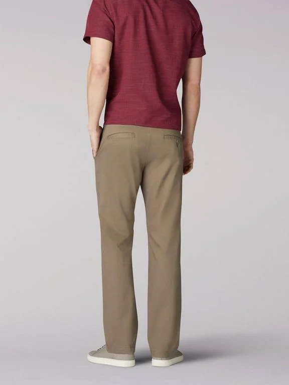 Men's Lee Performance Series Extreme Comfort Khaki Straight-Fit Flat-Front Pants Breen, Size: 40x32, Brown