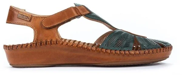 Pikolinos Women's Puerto Vallarta Closed Toe Sandal 655-0575 - Size: 35, Emerald Calfskin
